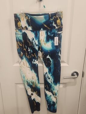 Old Navy High-Rise Go-Dry Compression Colorful Ankle Leggings Womens Large NWT